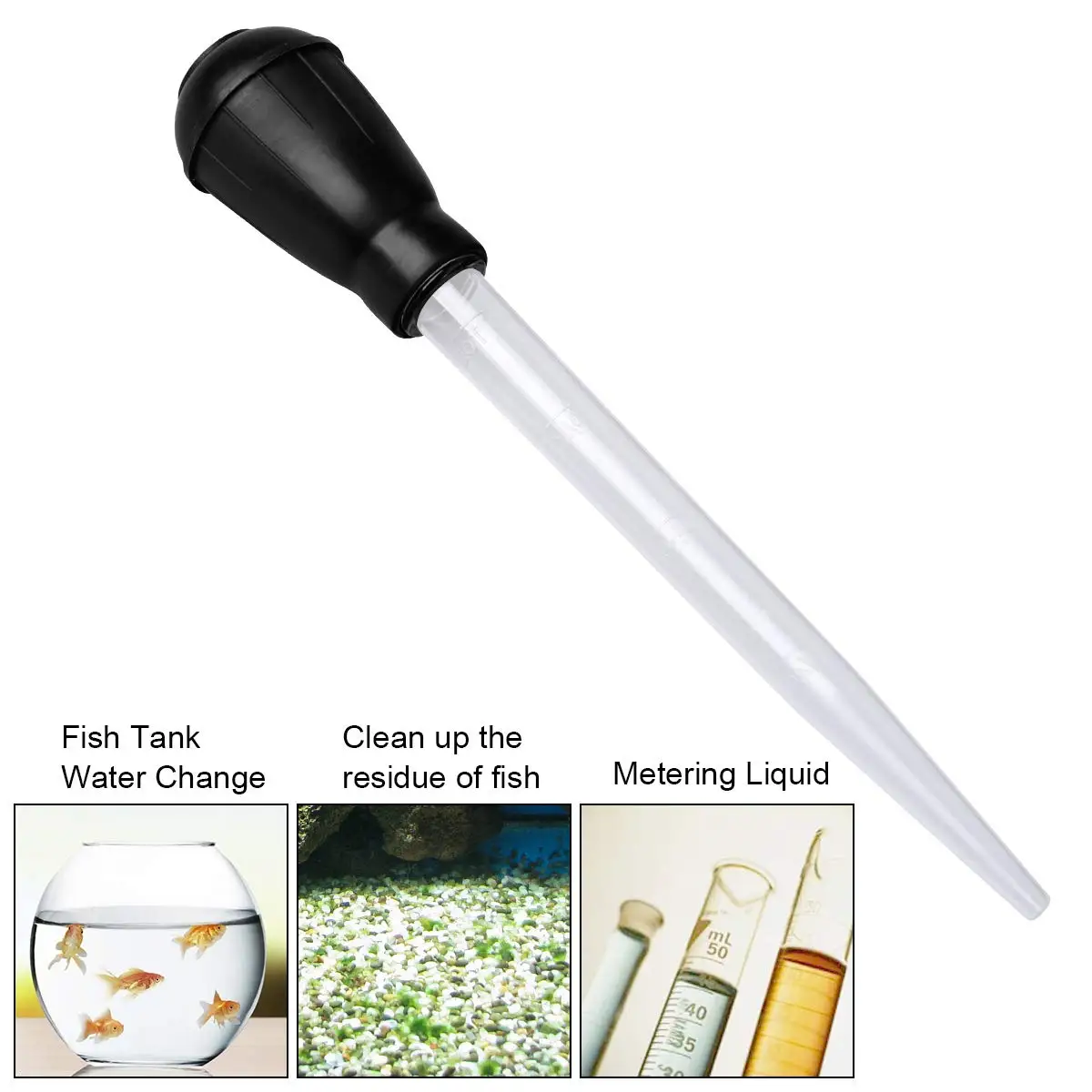 50 Ml Fish Tank Pipette Graduated Dropper Water Transfer Gravel Cleaner ...