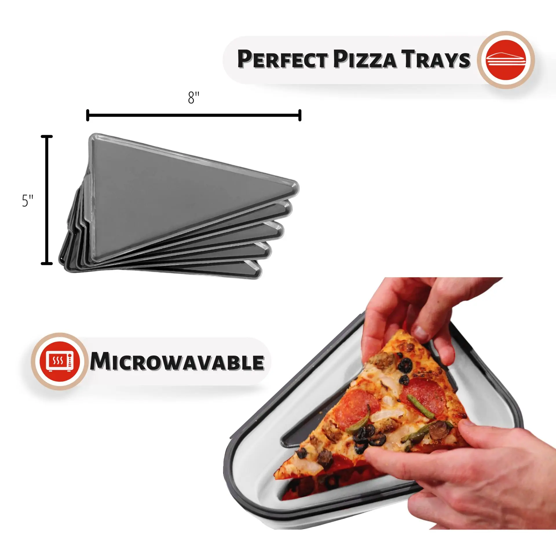 Pack Holder Leftover Reusable Plastic Silicone Slice Collapsible Pizza ...