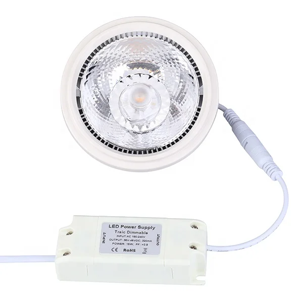 Hot sales CE approved aluminum es111 led gu10 led,15w dimmable led qr111   gx53 spot light   warm white color