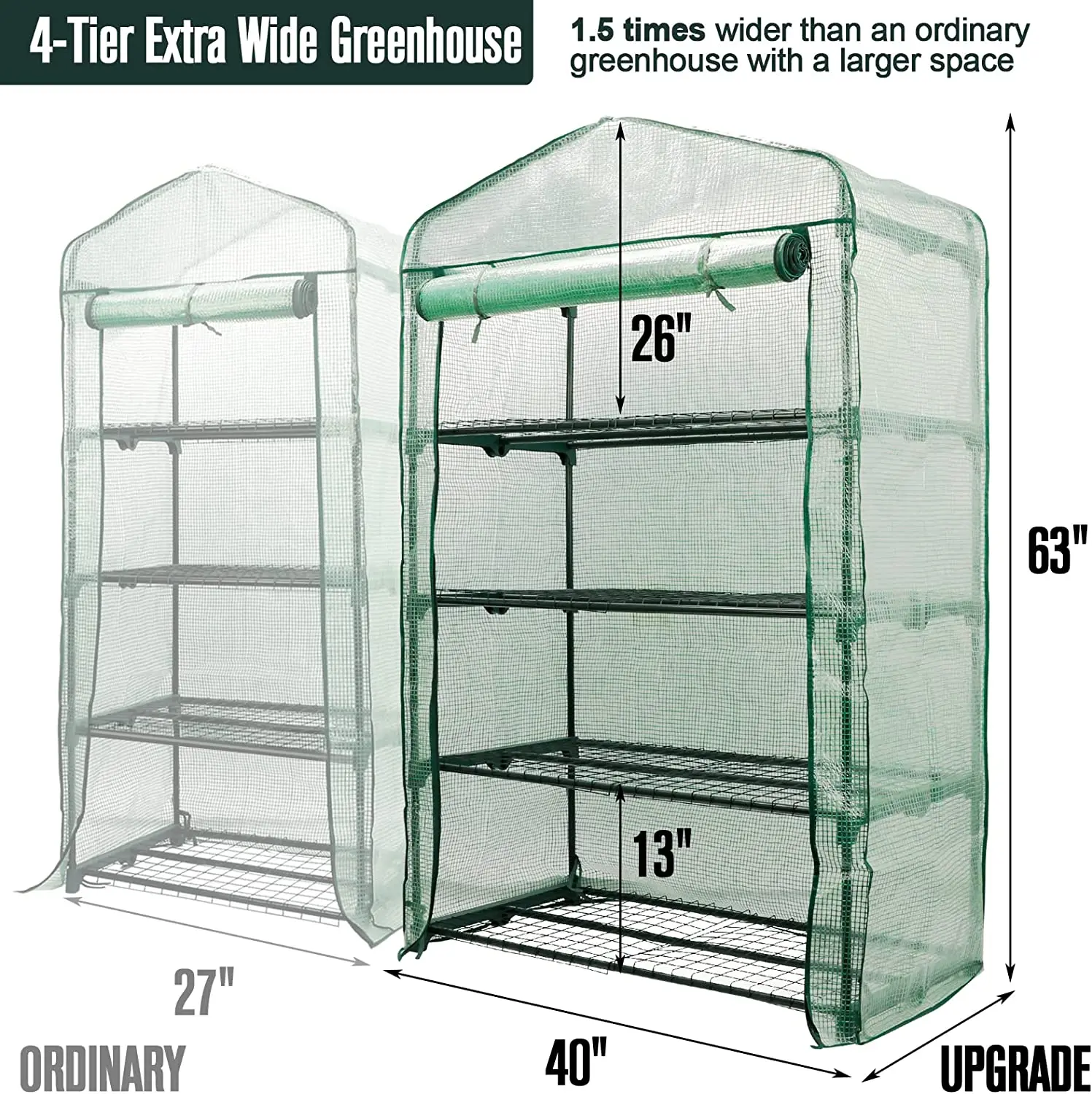Mini Greenhouse 4 Tier Portable Plant Green House 40in Wide sturdy