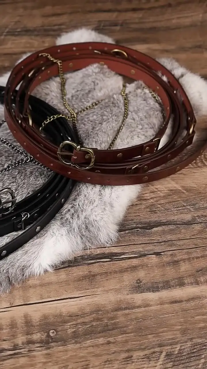 Faux Leather Medieval Chain Belt, Vintage Thin Belt for Dresses HiiFeuer Medieval DIY Faux Leather Metal Chain Belt Jamaica  main image 4
