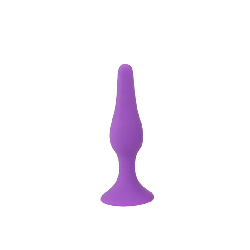 Purple silicone anal plug from the set