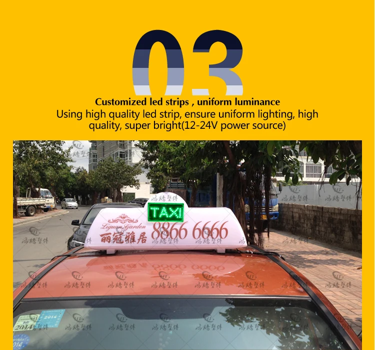 Double side strong magnet taxi top led display