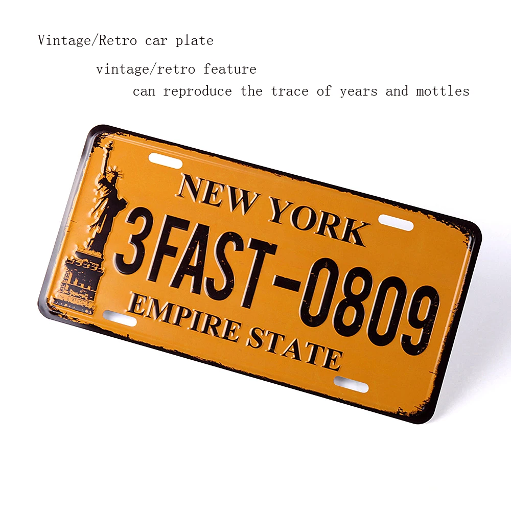 Usa Size 6*12inch Aluminum Metal Car License Plate Vintage Retro Car
