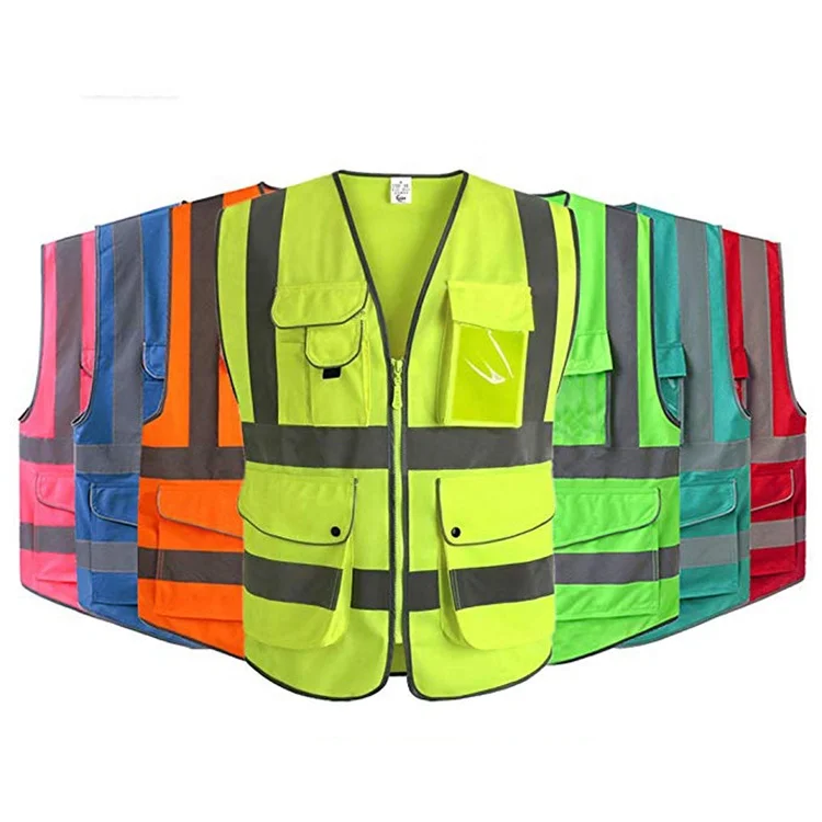 Wholesale Cheap Bulk Engineer Yellow Construction Safety Vest 5cm High