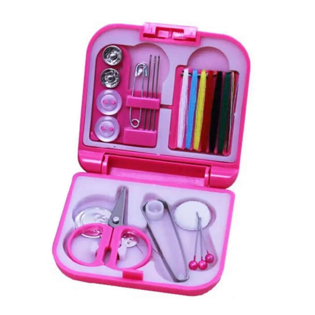 Portable Home Travel Plastic Sewing Kits Sewing Needles Threads Box Set ...