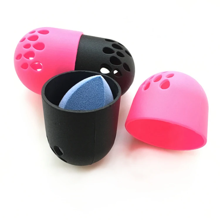 Capsule Soft Silicone Dring Makeup Sponge Travel Silicone Makeup Sponge