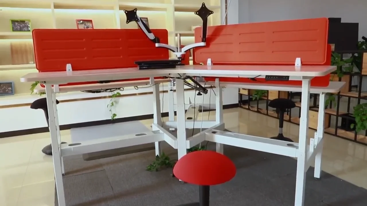 Vansdesk 3stages 3 Legs Electric Motor Stand Up Table Office Bureau