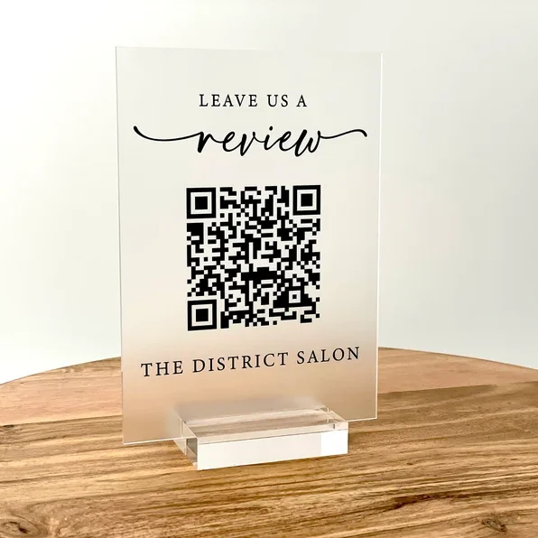 Custom Acrylic Qr Code Holder Stand Desktop Acrylic Barcode Scanner