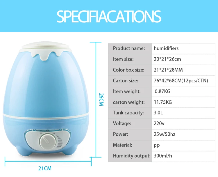 Low Price 3L Capacity Cool Mist Electronic Aroma Diffuser Innovations Air Ultrasonic Humidifier