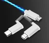 Hot Selling Tpe Smart Power 3 In 1 Flash Glittering Flare Light Usb Wire Racecourse Usb Cable For Android Type C Universal