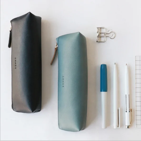 
Waterproof PU leather creative students, office zipper pencil case 