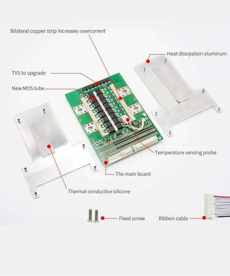 4s-20s 100a Li Ion Battery 18650 And Lifepo4 Bms/pcb/pcm With Balance Low Voltage Switch 80a