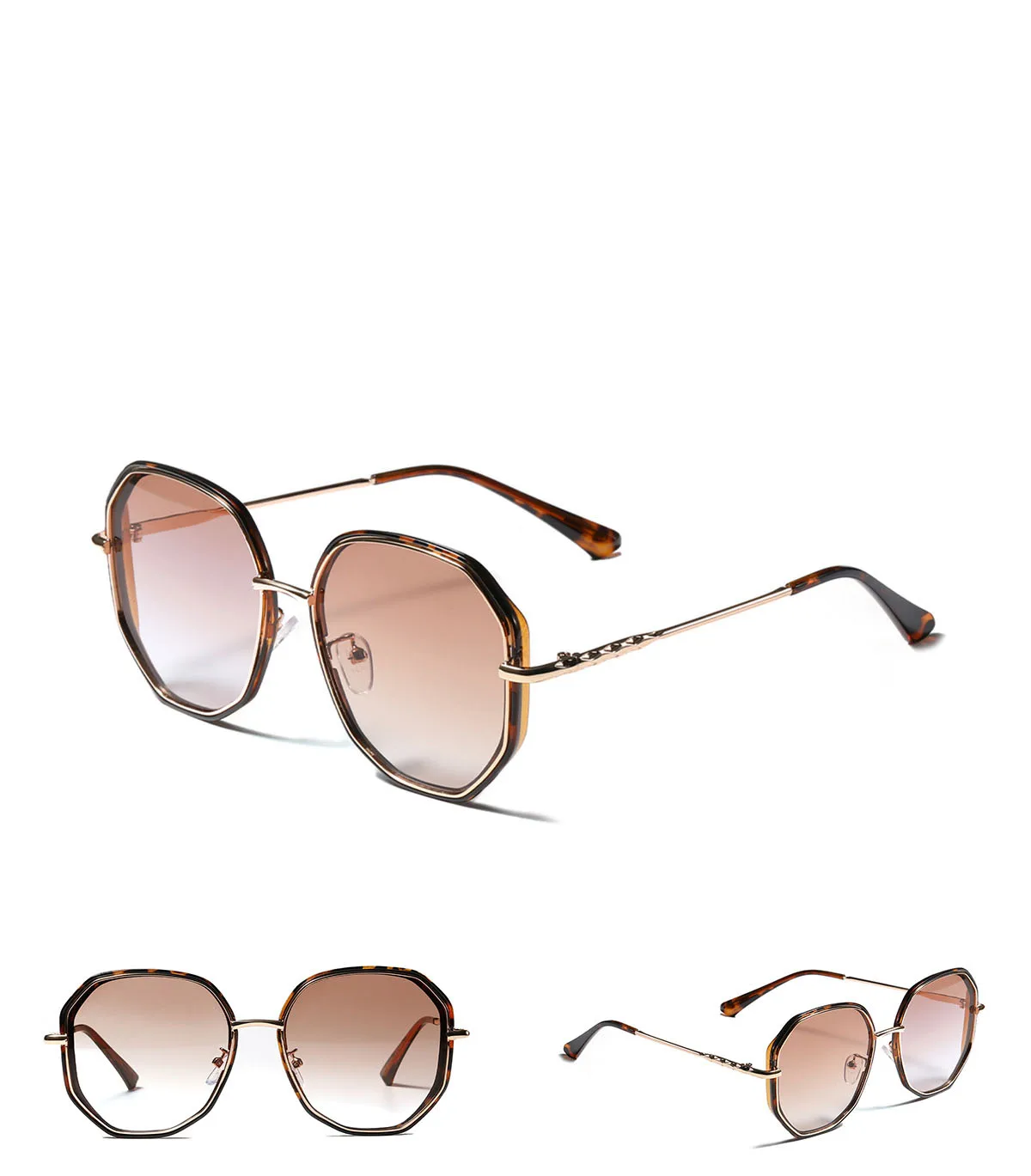 Vintage Oversized Flat Square Sunglasses For Women New Fashion Black