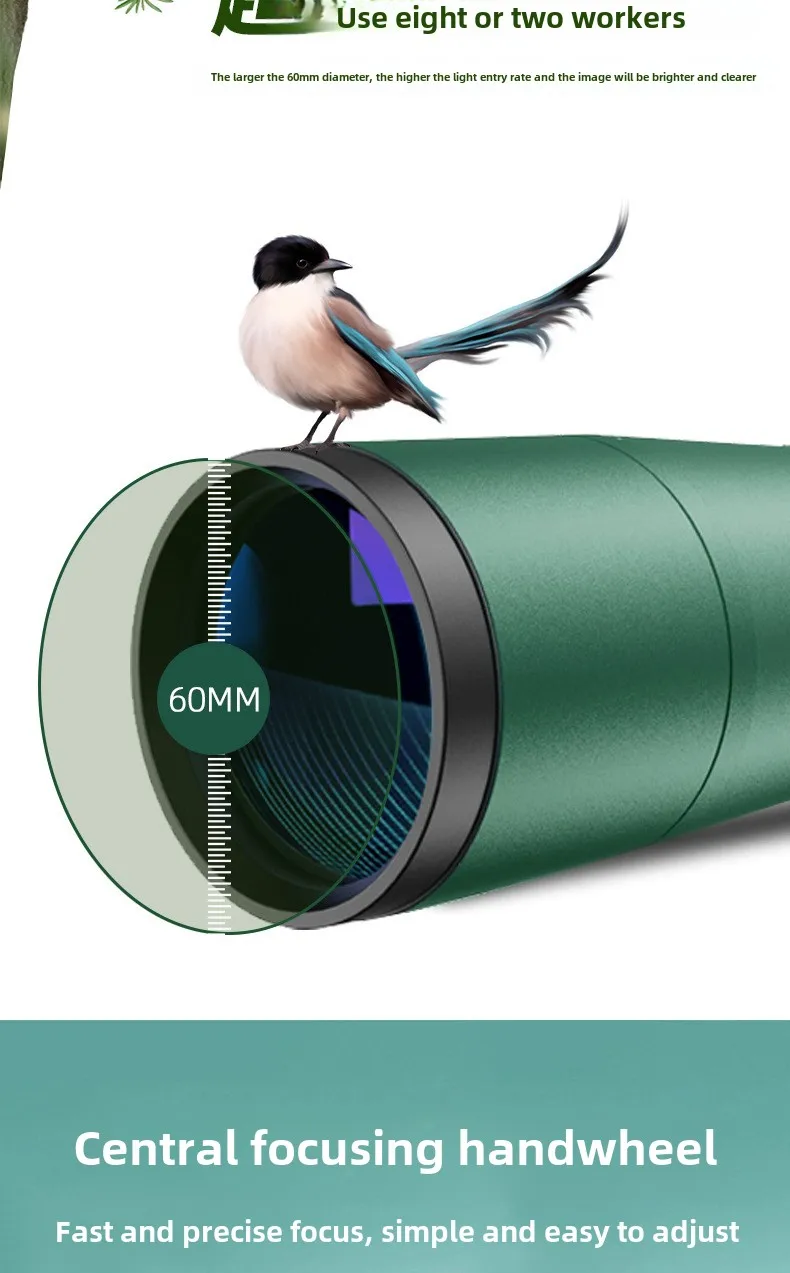 High-Power 20-60x60 Monocular Birdwatching Telescope High-Definition Low-Light Night Vision Outdoor Target Viewing Manufacturer