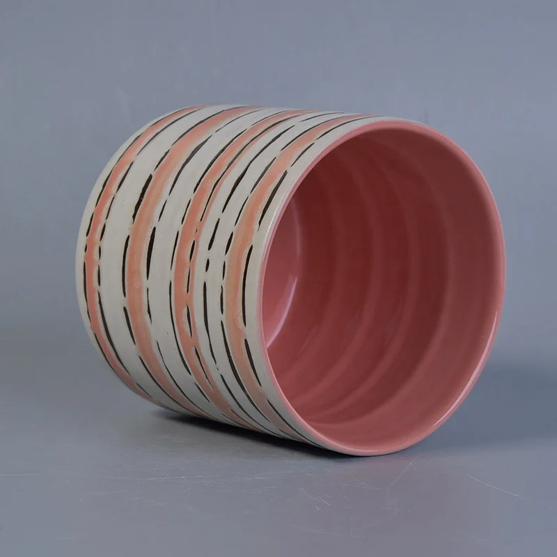 Elegant hand painted ceramic candle containers votive pillar candle holders wedding decoration in bulk