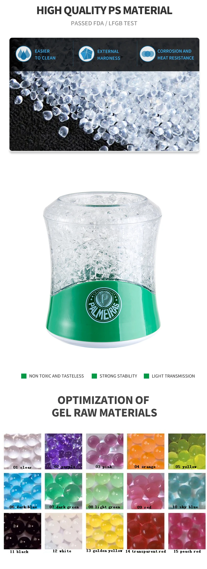 Reusable Custom Double Wall Gel Ice Bucket Beer Cooler Wine Bottle