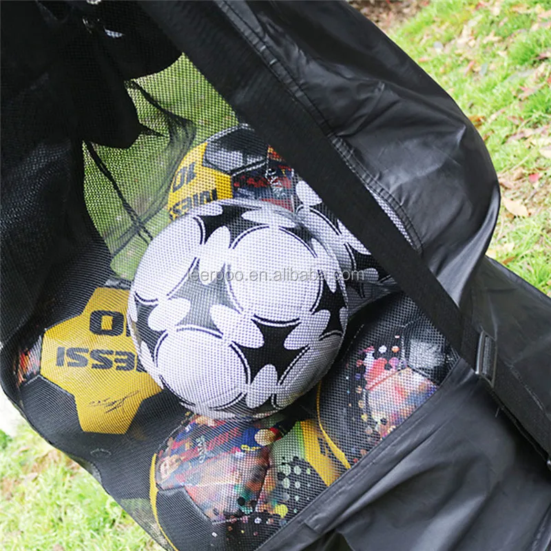 Mesh Drawstring Ball Bag Football Sack Storage Soccer Basketball Rugby