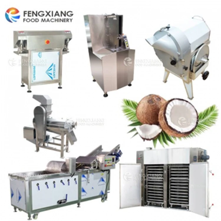 Industrial Coconut Shelling Peeling Cutting Washing Drying Machine