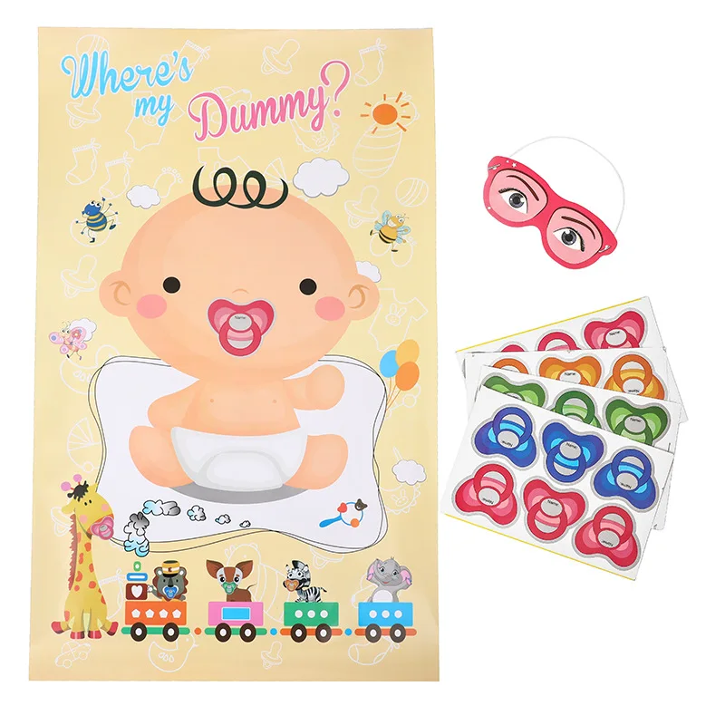 BABY SHOWER PARTY GAME  BABY FACE POSTER GAME DECORATION PIN THE DUMMY 