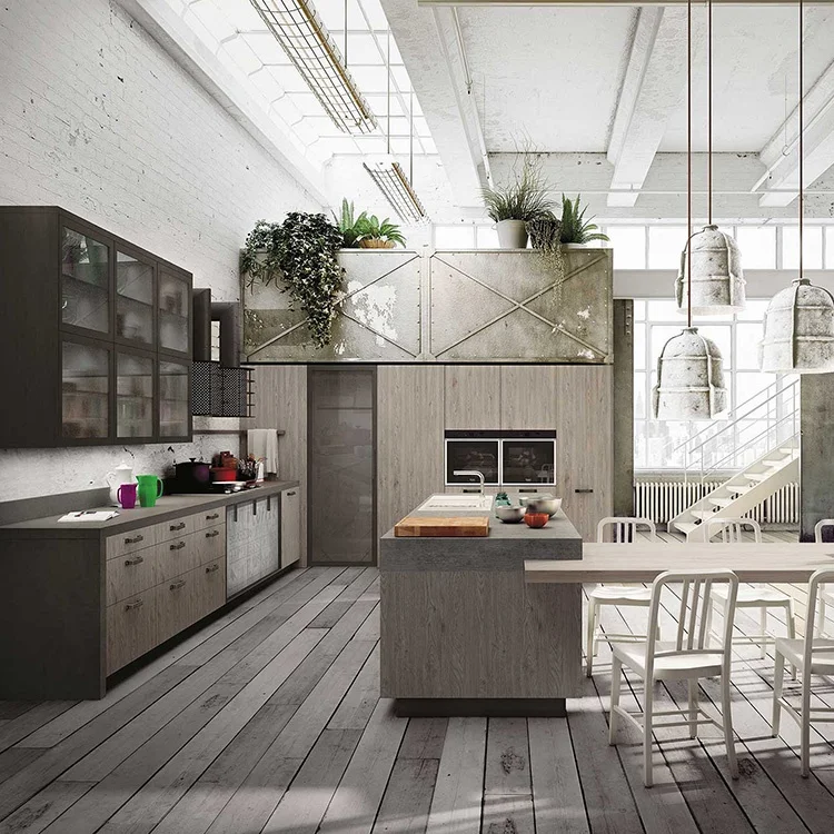 
Eco-friendly modern style gray mdf kitchen cabinet designs for small kitchens 