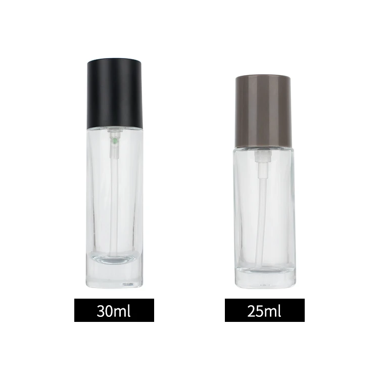 Makeup 25ml 30ml cosmetic empty container liquid foundation glass bottles support custom new packaging factory