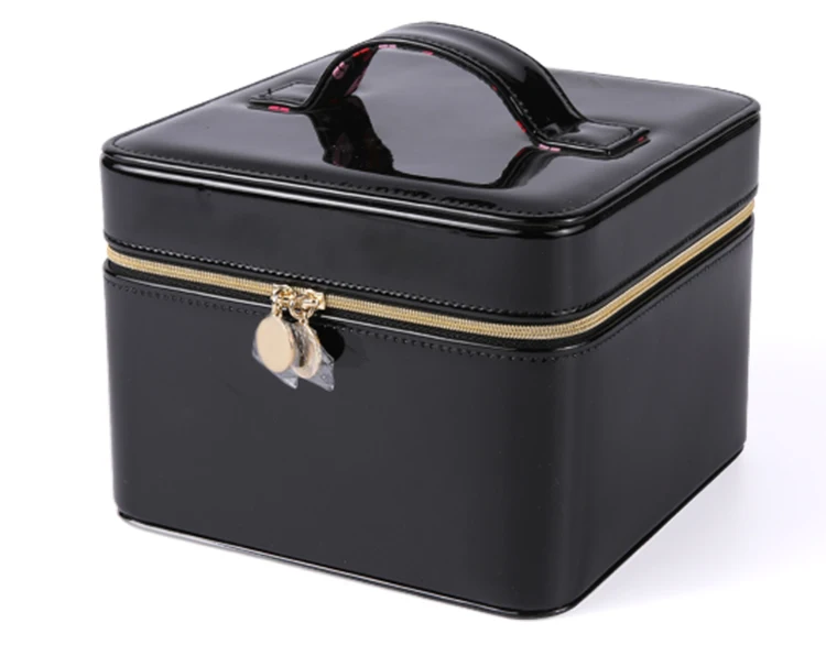 Portable Pu Leather Travel Vanity Makeup Box Cosmetic Case With Mirror ...