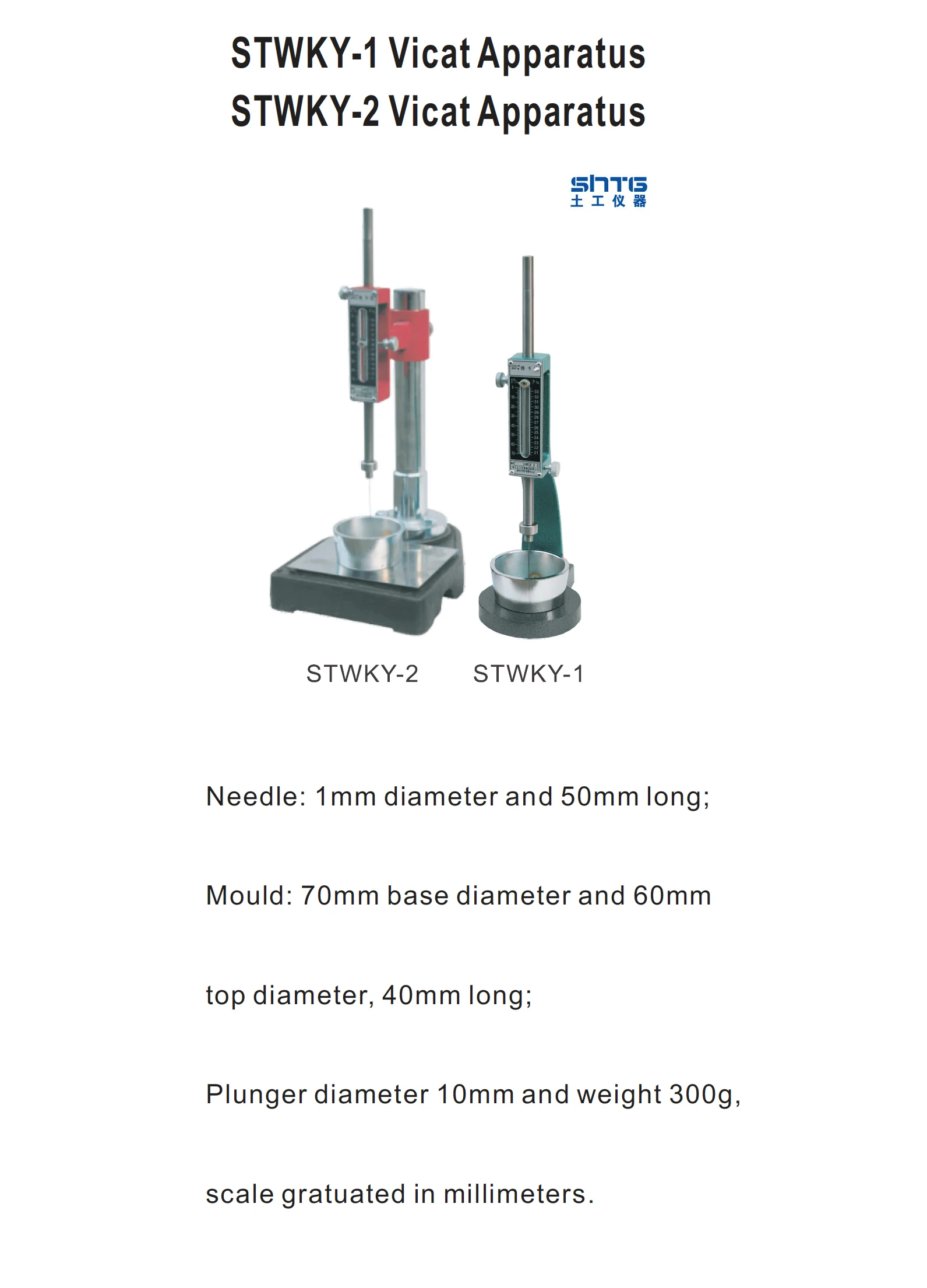 Stwky-1/stwky-2 Vicat Apparatus Cement Consistency And Setting Time ...