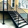 outdoor patio handrail for 3 steps to be bolted to brick stairs with reverse scroll on baluster