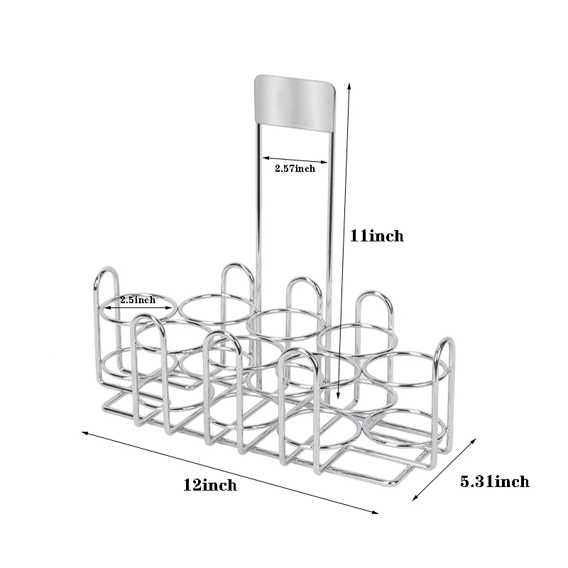 Metal Fashionable Hot Sale 6 Sauce Bottles Wire Holder Rack Countertop