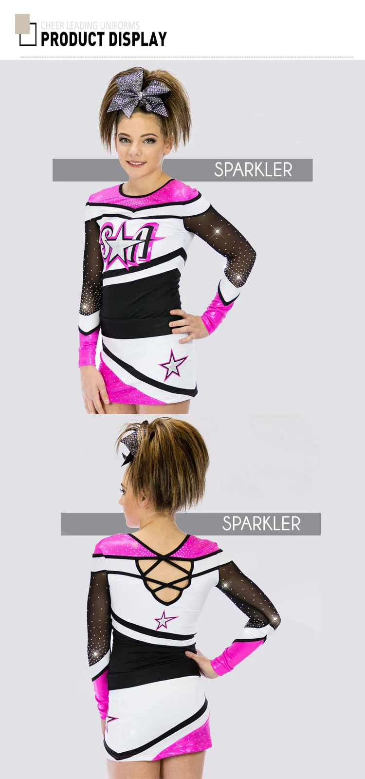 Glitter Cheerleading Custom Bling Glitter Uniforms For Dance Cheer Team ...