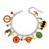 Movie Jewelry Justice League Aquaman Superman Batman Wonde Woman The Flash Cyborg Bracelet Pendant Bracelet