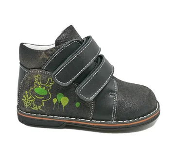 black leather orthopedic shoes