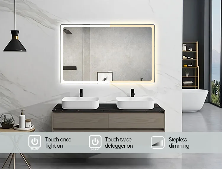 Factory Hotel Large Rectangle Touch Screen Backlit Smart Led Light