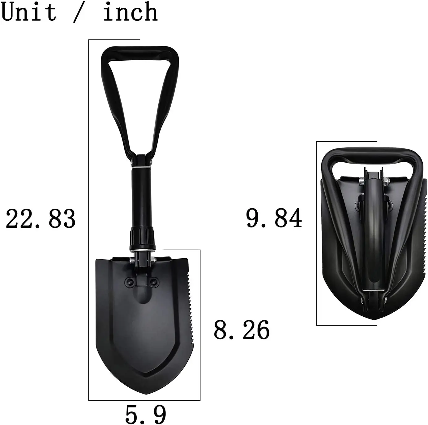 48cm Folding Shovel,Camping Shovels,Portable Survival Shovel For