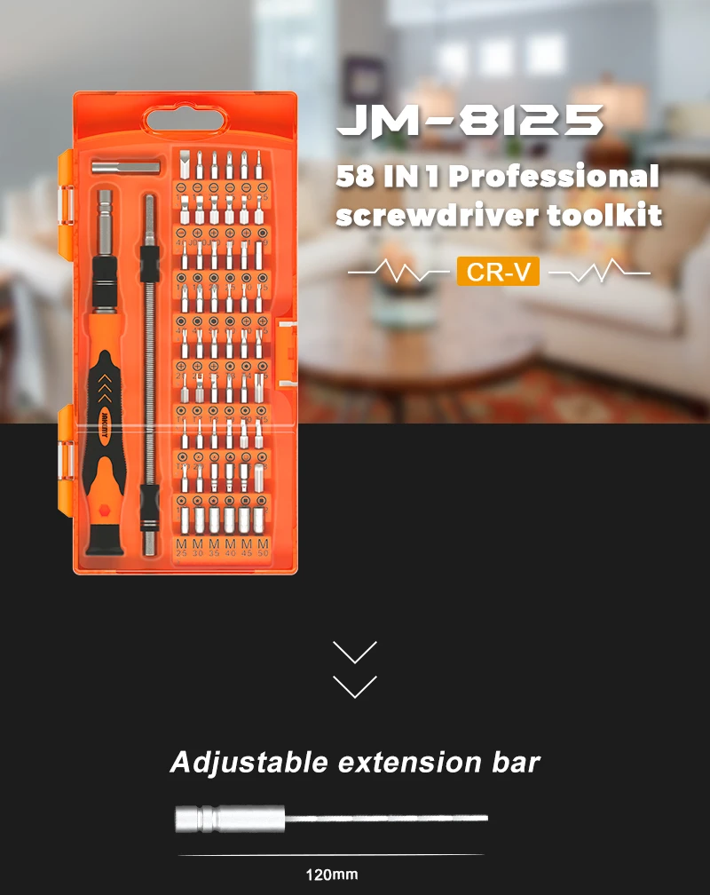 JAKEMY 8125 58 IN 1 Professional Screwdriver Set DIY Cell Phone Repair Kit Hand Tool for Cellphone Camera Electronic Products