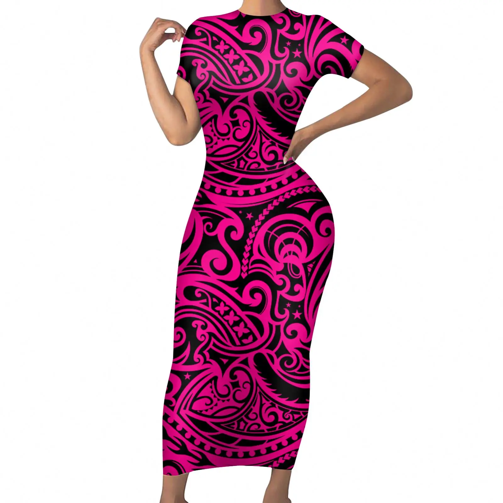 hawaiian dresses for women plus size Tropical Floral V-Neck Dress: Blue Hawaii Summer A-Line, XS-7XL The dresses for women short Hawaii Tribal Design Women Polynesian