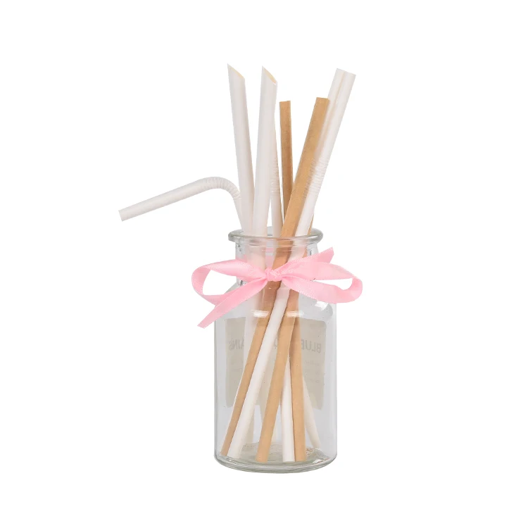 12mm Paper Straws Wrap Biodegradable Drinking Bubble Tea Straw Rainbow