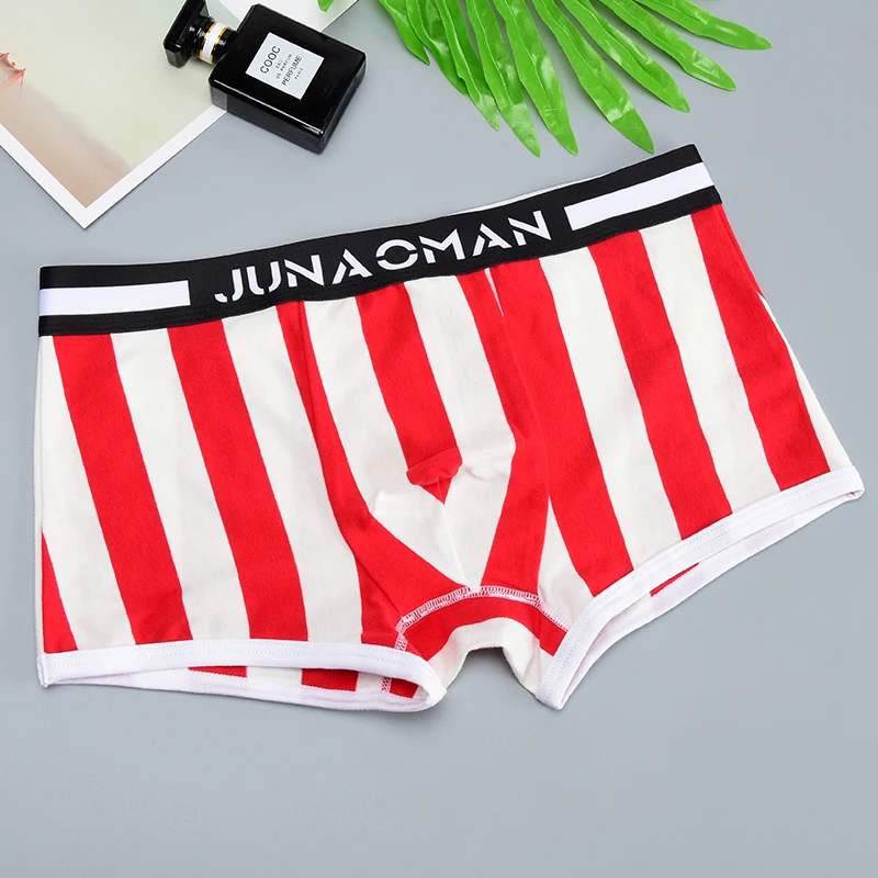 Striped Print Seamless Underwear Mens Wears Panties Cotton Boxer Briefs ...