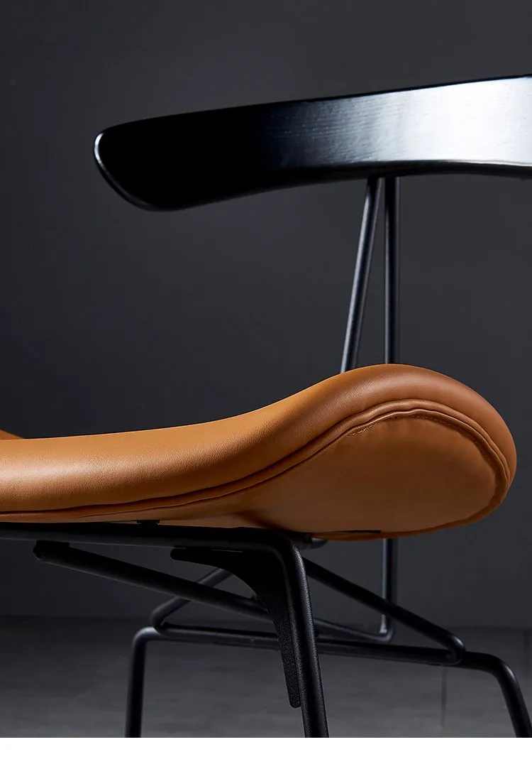 Nordic Designer Creative Industrial Vintage Leather Metal Frame Ant Shape Dining Chair