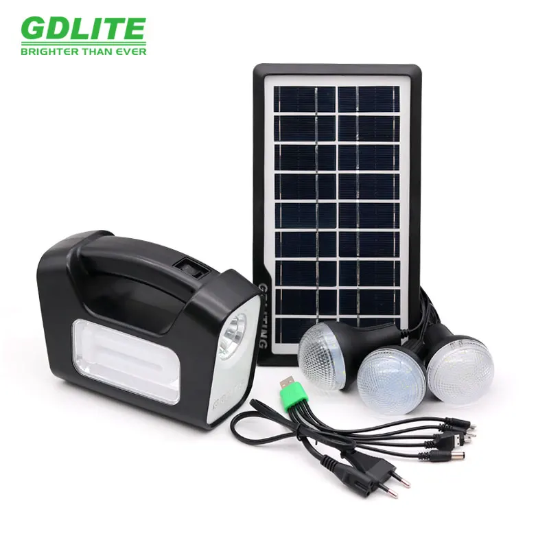 Gdlite3 Portable Solar Lighting Kits With Extra 3 Bulbs For Home