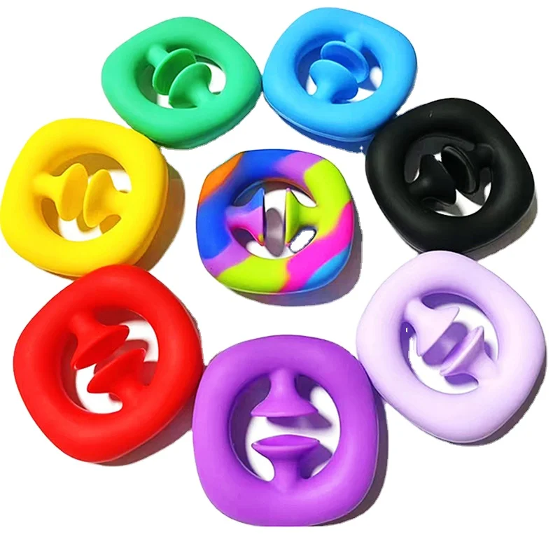 Silicone Fidget Grip Ring Toy Autism Stress Reliever Anxiety Relief ...