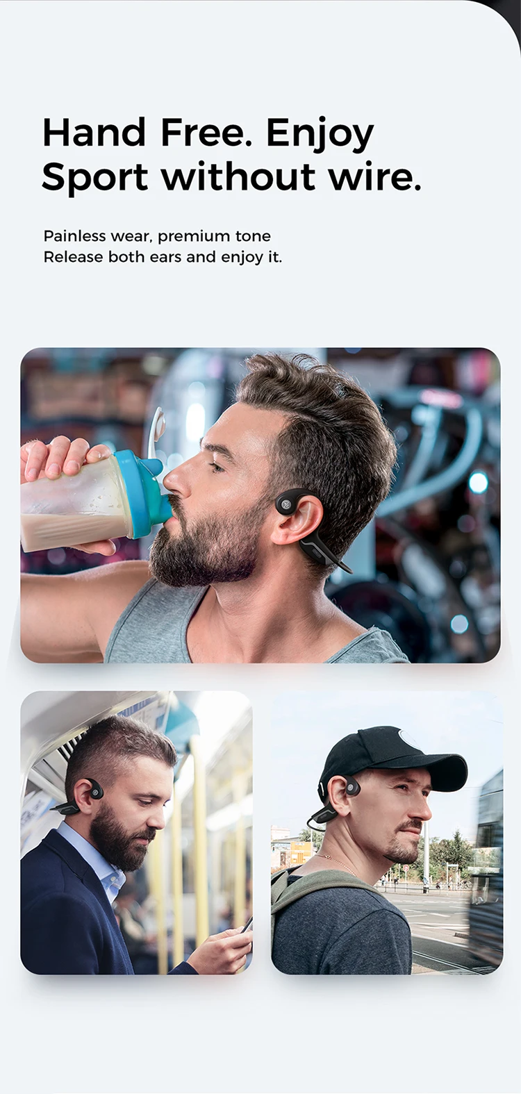 Joyroom Bone conduction JR-G1 Ear-hook 6 hours sport earphone headphone - ANKUX.COM