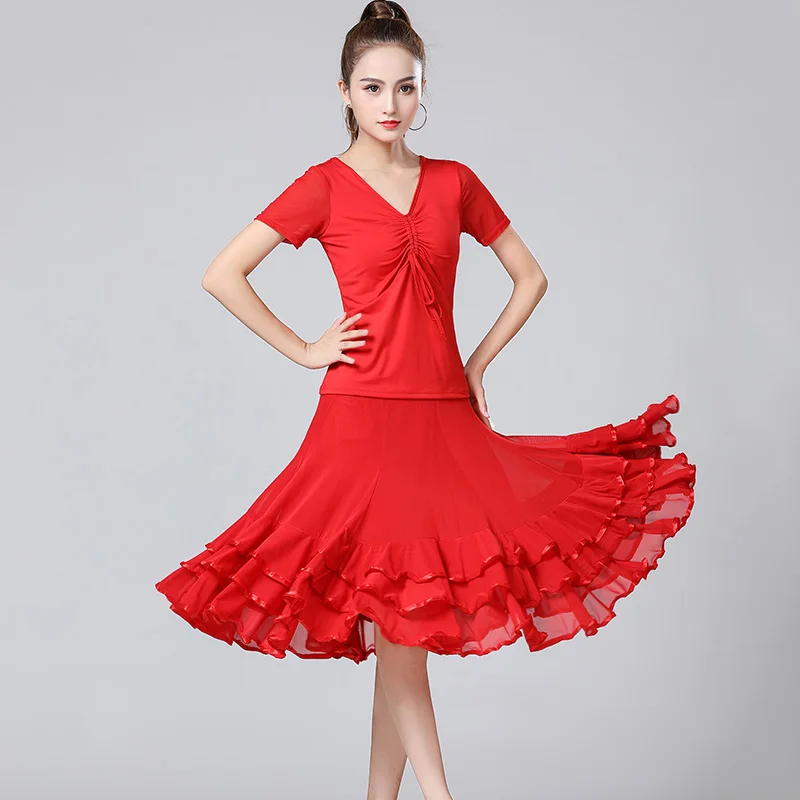 New Lady Ballroom Dance Skirts Female Waltz Modern Dancing Skirts Tango Performance Costume 1185