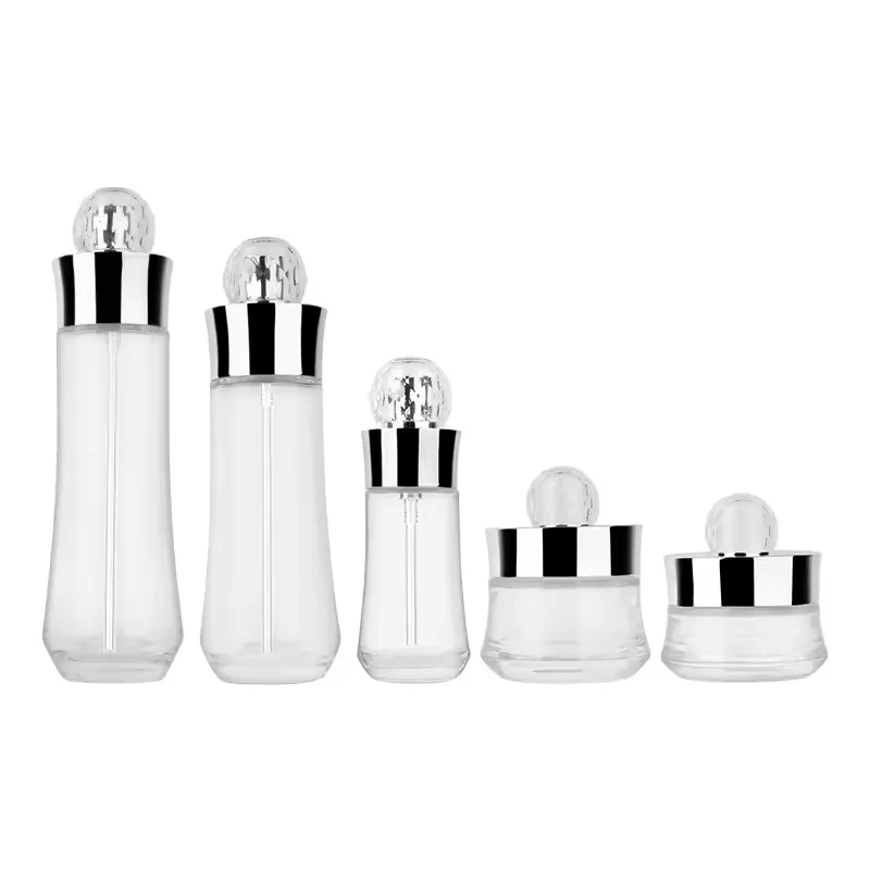 Custom High Quality Lotion/Serum Oil/cream Skincare Packaging Container Glass Bottle Set 30g 50g 40ml 100ml 120ml details