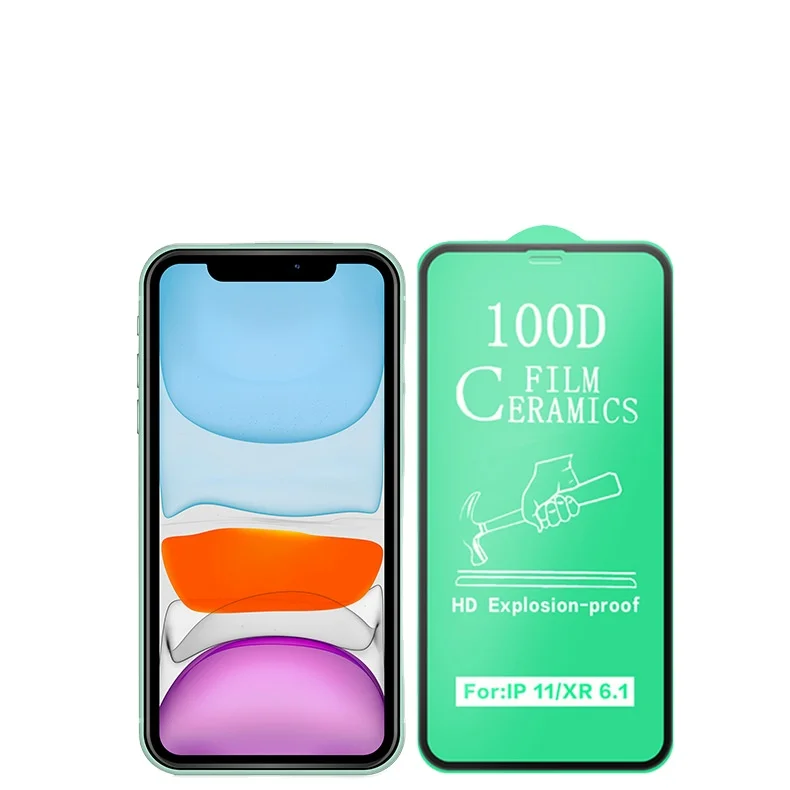 

for iphone privacy ceramic screen protector Full Glue Full Cover Ceramic Screen Protector For iPhone XR 11 Ceramic Film Screen, Black