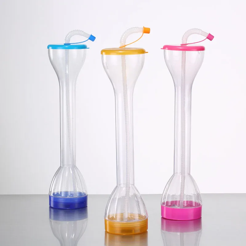 With Lanyard Plastic Yard Cup Drinking Yard Glass Slush Cups With Straw