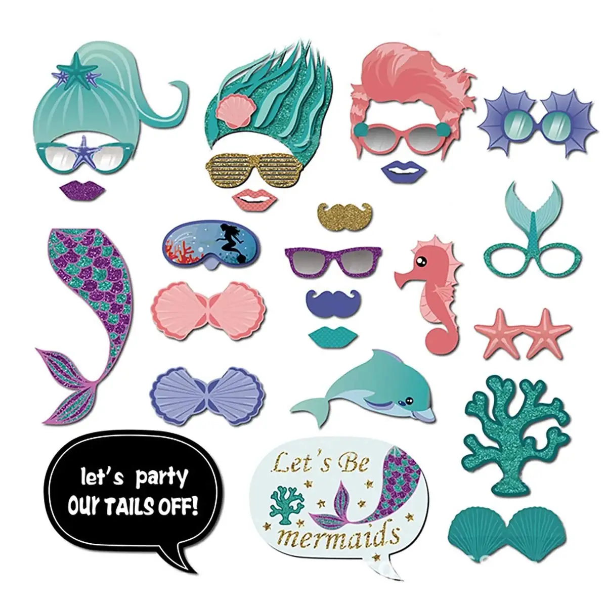 Mermaid Photo Booth Props Wholesale Little Mermaid Photo Props Personalized  Baby Shower Birthday Party Decorations Supplies 26pc - Buy Mermaid Photo  Booth Props,Wholesale Photo Booth Props,Birthday Party Decoration Product  on Alibaba.com
