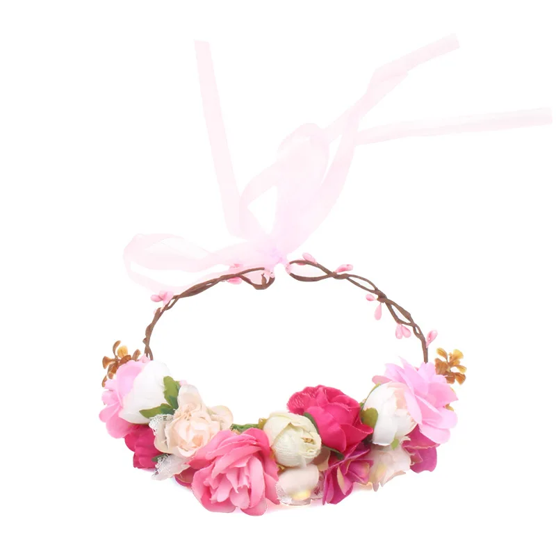 耐用的新娘头饰织物海滩泰国花环的花