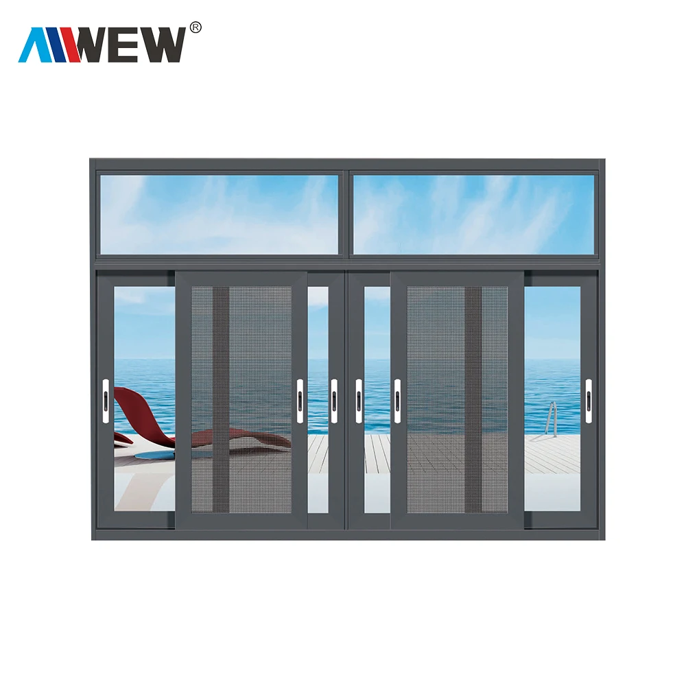 Cheap price mosquito net grill design double glazed single glazing aluminium windows in pakistan